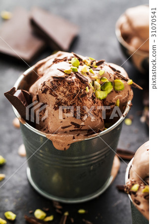 Tasty appetizing creamy chocolate ice cream 31070541