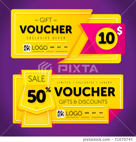 Gift voucher template with modern pattern. Gift voucher template with modern pattern. 31070745