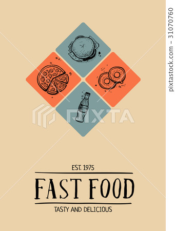 Fast food cafe menu cover design Fast food cafe menu cover design 31070760