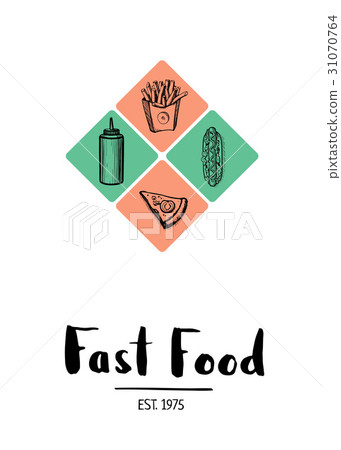 Fast food menu cover in vintage style Fast food menu cover in vintage style 31070764