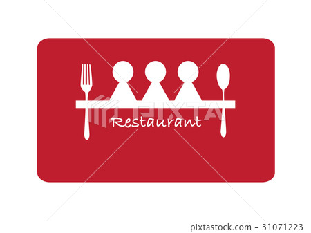Restaurant icon on red background - Stock Illustration [31071223] - PIXTA