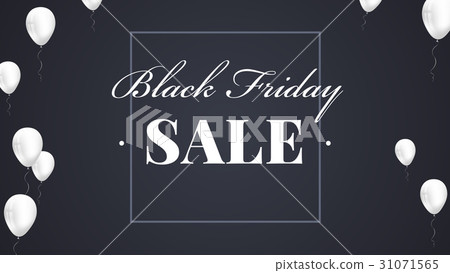 Black Friday Sale Poster with shiny balloons on 31071565