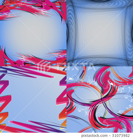 Set of Abstract modern wave colorful background. V 31073982