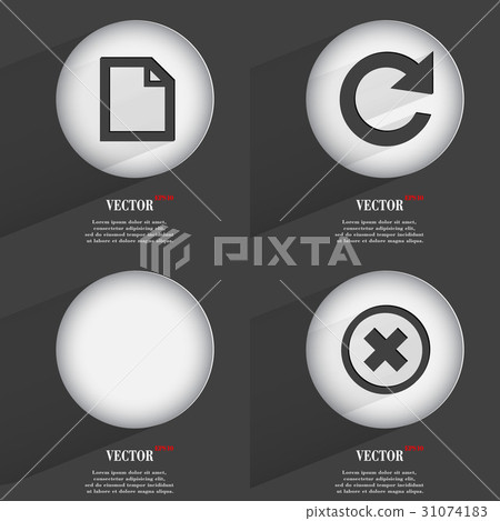 Set of one-color web buttons flat design. Simple c Set of one-color web buttons flat design. Simple c 31074183