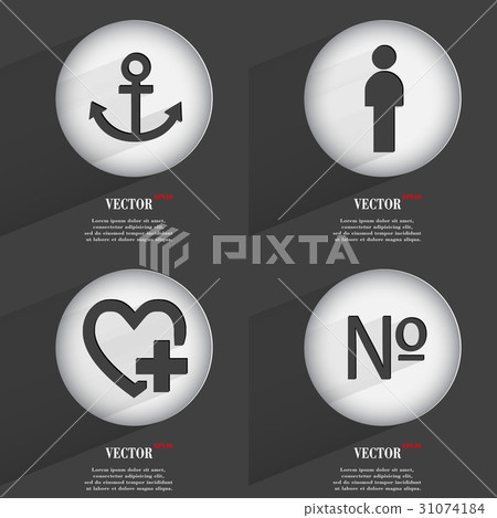 Set of one-color web buttons flat design. Simple c Set of one-color web buttons flat design. Simple c 31074184
