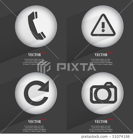 Set of one-color web buttons flat design. Simple c Set of one-color web buttons flat design. Simple c 31074186
