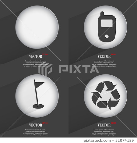 Set of one-color web buttons flat design. Simple c Set of one-color web buttons flat design. Simple c 31074189