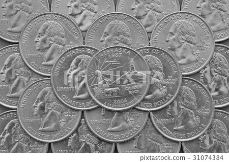Nebraska State and coins of USA. 31074384