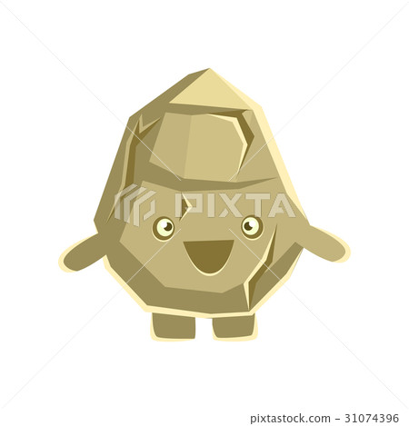 Cute smiling rock element. Cartoon emotions 31074396