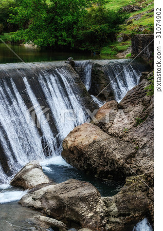 图库照片: martvili canyon in georgia. mountain river