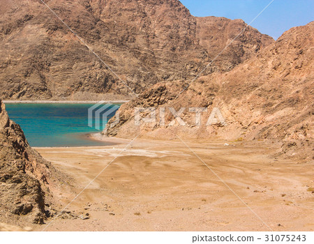 Sea & mountain View of Fjord Bay in Taba, Egypt Sea & mountain View of Fjord Bay in Taba, Egypt 31075243