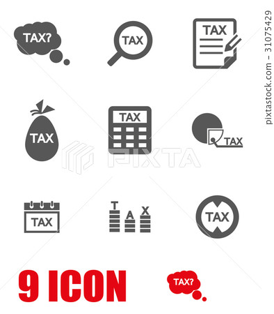 Vector grey tax icon set 31075429