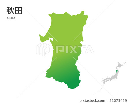 秋田縣地圖2：插圖素材 31075439