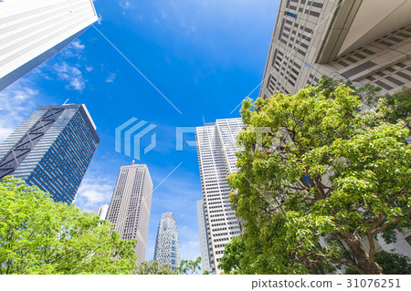 High-rise building in the office area and green High-rise building in the office area and green 31076251
