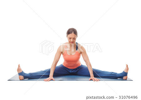 Woman doing Ashtanga Vinyasa Yoga asana Upavistha 31076496
