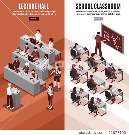 High School Isometric Vertical Banners High School Isometric Vertical Banners 31077190