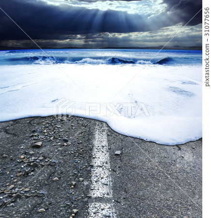 Road and sea.Sea storm concept 31077656