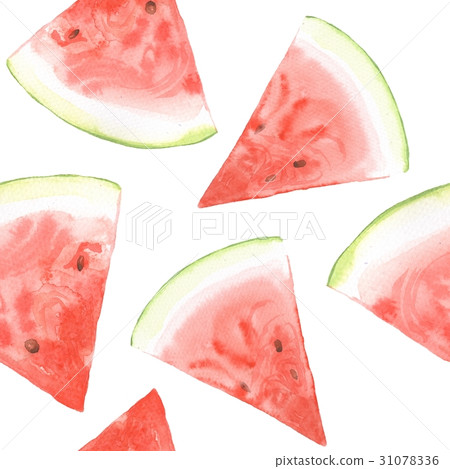 Watermelon pattern 3. Watercolor  31078336