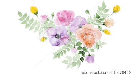 Bouquet of watercolor flowers 31078400