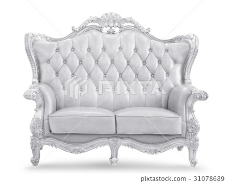 Luxurious silver sofa isolated with clipping 31078689
