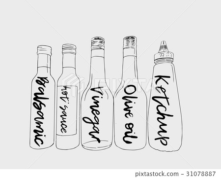 bottles of sauce, sketch vector. 31078887