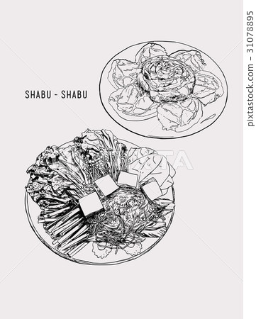 sha-bu set objects drawing graphic design objects. 31078895