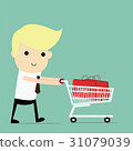 Cartoon character, Businessman shopping cart 31079039