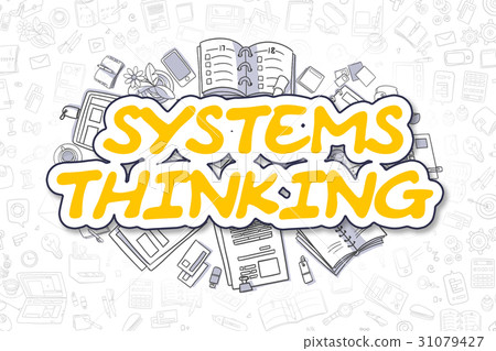 Systems Thinking - Cartoon Yellow Word. Business 31079427
