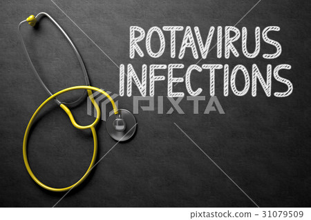 Rotavirus Infections on Chalkboard. 3D Rotavirus Infections on Chalkboard. 3D 31079509