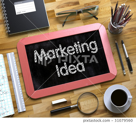 Marketing Idea Concept on Small Chalkboard. 3D. 31079560