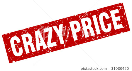 square grunge red crazy price stamp 31080430