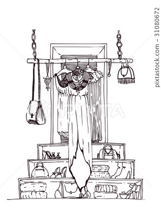 Vector vertical illustration with long dress Vector vertical illustration with long dress 31080672