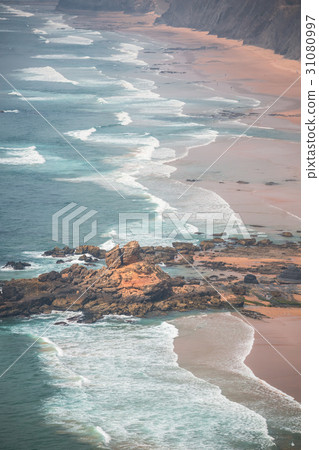 Sandy Castelejo beach, famous place for surfing 31080997