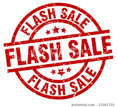 flash sale round red grunge stamp 31081750
