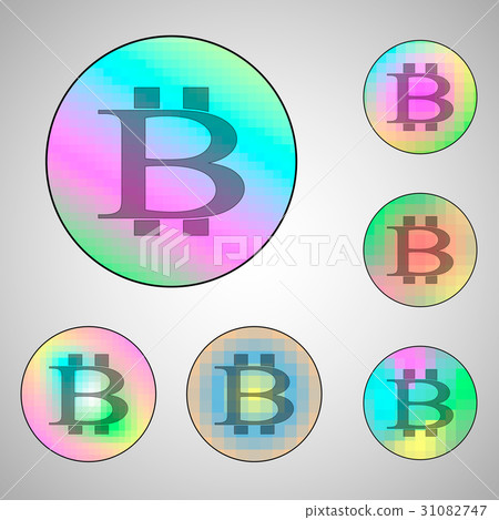 Colorful circles with bitcoin signs 31082747