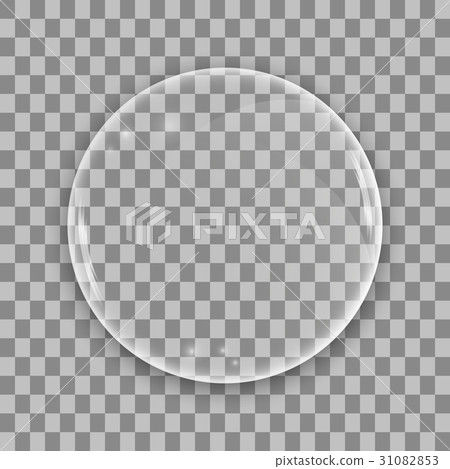 Glass lens on transparent background 31082853