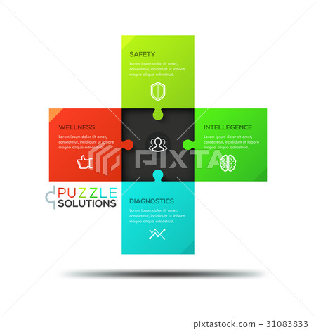 Infographic design template, jigsaw puzzle in 31083833