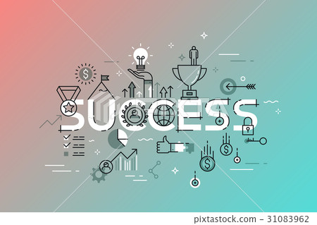 Modern thin line design concept for success Modern thin line design concept for success 31083962