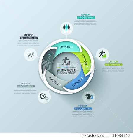 Creative round infographic design layout with 5 Creative round infographic design layout with 5 31084142