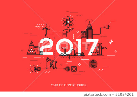 Infographic banner, 2017 - year of opportunities 31084201
