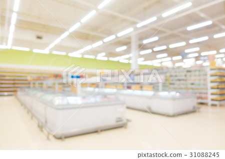 Abstract blur and bokeh supermarket and discount store interior 31088245
