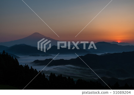 Fuji Mountain Clouds Sunrise 31089204