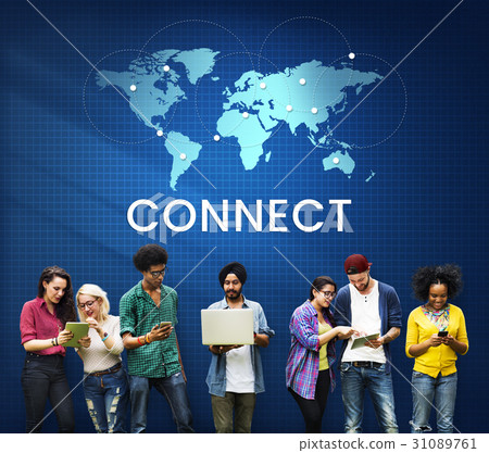 People connected to global communication online community 31089761