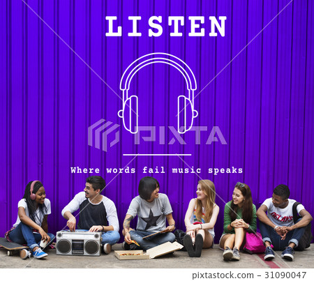 Music Audio Headphones Sign Symbol 31090047