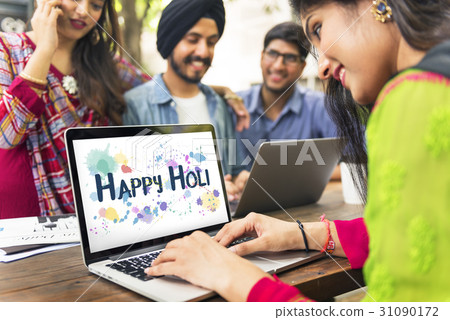 Happy Holi Colorful Blots Word Happy Holi Colorful Blots Word 31090172