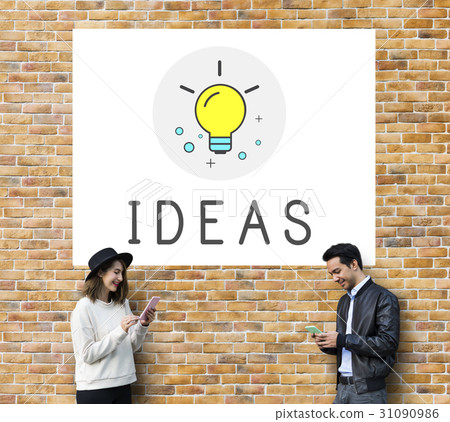 Ideas Light Bulb Think Create Graphic Word 31090986