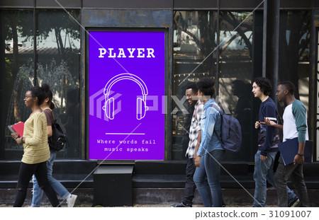 Music Audio Headphones Sign Symbol Music Audio Headphones Sign Symbol 31091007