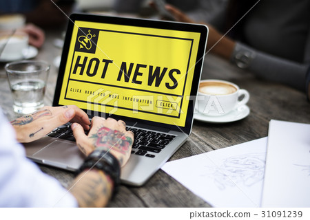 Hot News Newslatter Social Concept 31091239