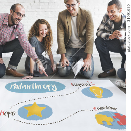 Group of people fundraising donate for charity 31091650