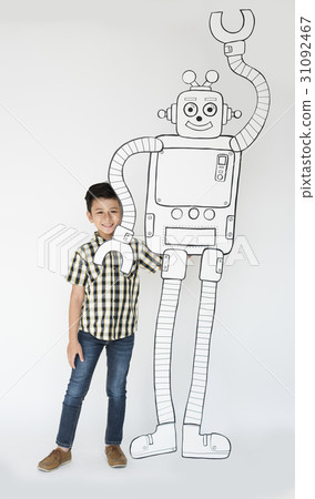 Boy Full Body Shoot Robot intelligence 31092467